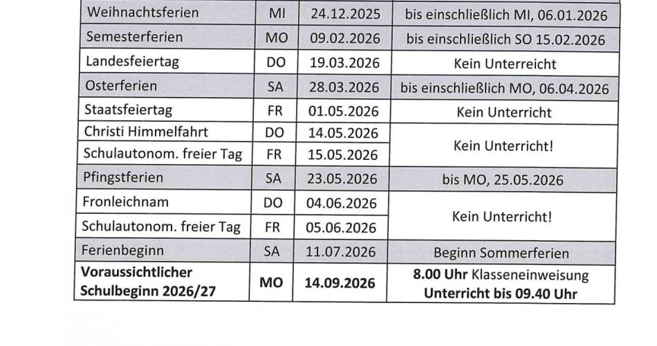 Ferienordnung