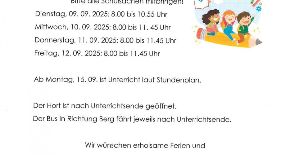Information erste Schulwoche25-26